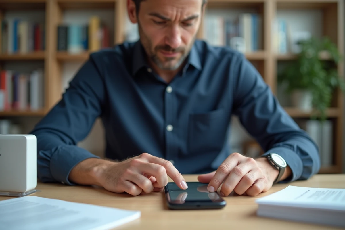 Homme appliquant un protecteur d