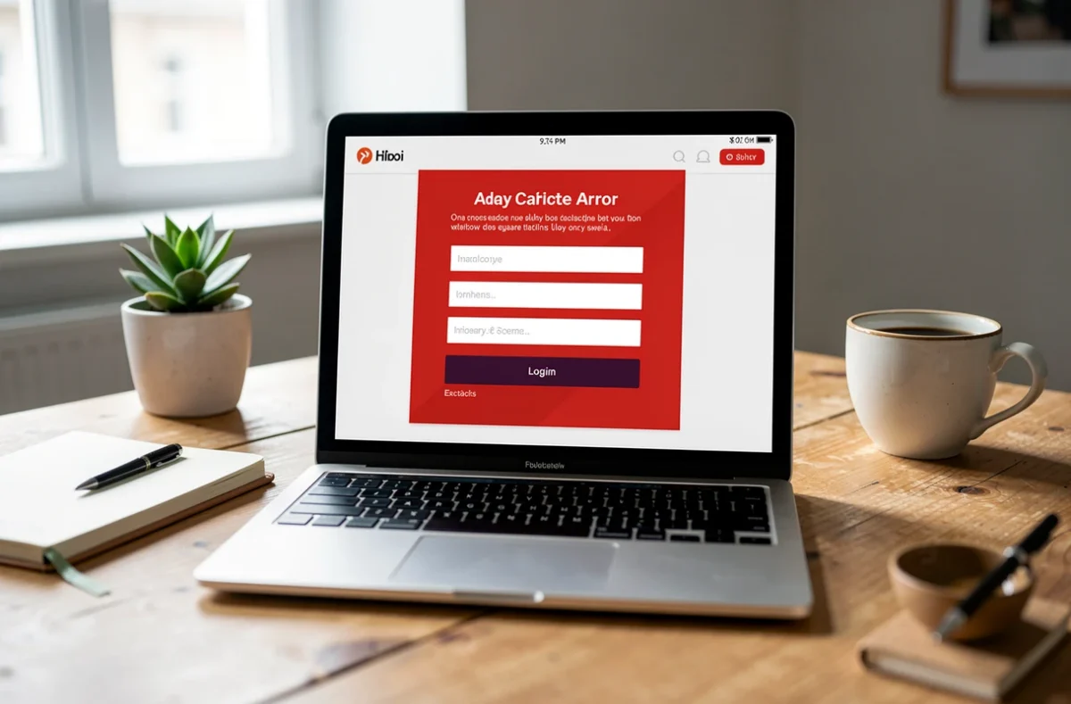 Ordinateur portable affichant une erreur de connexion à une messagerie