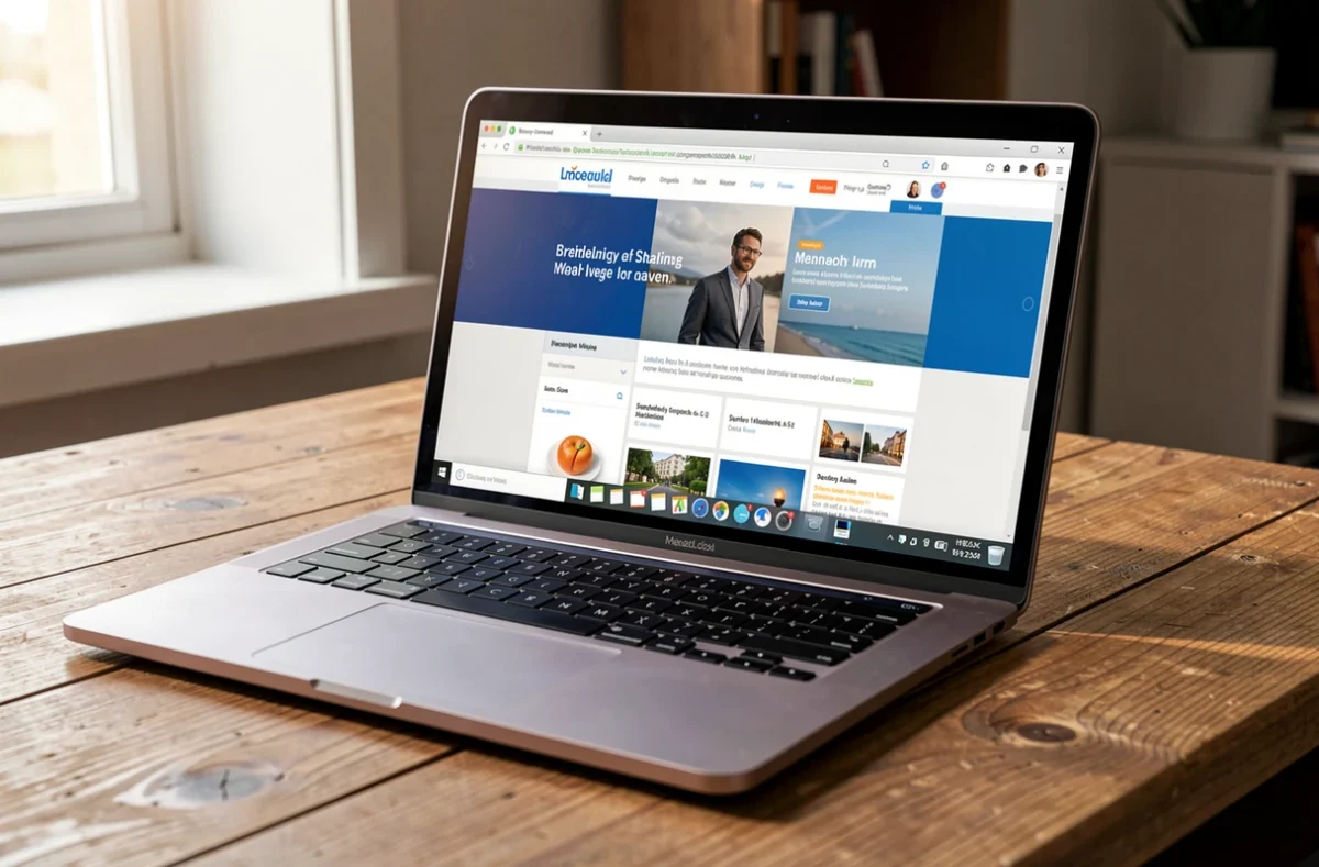 Portail numérique ouvert sur un ordinateur posé sur un bureau